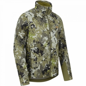 Jacheta de vanatoare Blaser HunTec Flash Midlayer Camo cu Stormfleece si material respirabil pentru vanatoare montana.