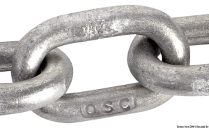Lanț din inox calibrat de 6mm pentru vinci ancoră Osculati – Lanț maritim profesional din oțel inoxidabil AISI 316, lungime 25m, certificat conform standardului DIN766 / ISO, cu marcaj de calitate OSC pe fiecare metru și rezistență la rupere de 1600kg.