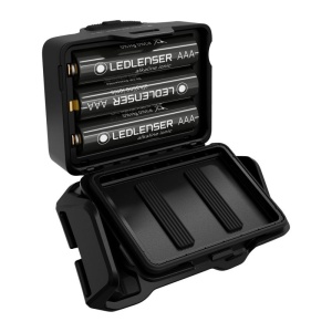 Lanternă frontală Ledlenser HF4 Black 450 lumeni cu lumină roșie, alimentare 3xAAA și protecție IP67.