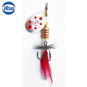 Lingurita rotativa Ilba Tondo Mosca Silver/Red Nr0 2g