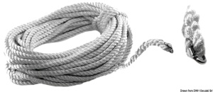 Linie Ancora 35m-40m Manual / Vinci Electric Osculati, Parama Impletita 3 Toroane cu Za Metalica, Compatibil Lewmar, Lofrans, Italwinch