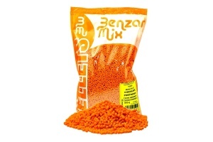 Micropelete Benzar Mix Feeder Micro Pellet 3.5mm – micropelete colorate cu aromă dulce, dizolvare rapidă și colare perfectă pe momitor, ideale pentru feeder și method feeder, în orice sezon