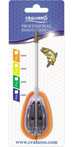 Momitor Cralusso Crystal Rocket Method cu matriță, cu design aerodinamic și corp cristal pentru vizibilitate maximă, ideal pentru pescuit method precis și eficient.