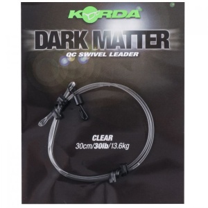 Montura Korda Dark Matter QC Swivel Leader Clear 30cm 30lbs