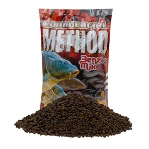 Nada Benzar Mix Method Comercial 800g – nadă special creată pentru lacuri comerciale, cu micropelete și făinuri de pește grase, ideală pentru atragerea și selecția crapului mare pe iazuri private.