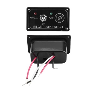 Panou electric 12V pompa santina automata EVAL SP2221AF cu comutator 3 pozitii, siguranta fuzibila si 2 LED-uri.