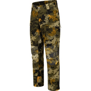 Pantaloni vânătoare Blaser Silence 2L Camo impermeabili cu camuflaj HunTec și fermoare de ventilație.
