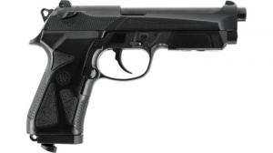Pistol airsoft CO2 Umarex Beretta 90TWO 6mm cu sistem Non-Blowback, șină Picatinny protejată și încărcător de 15 BB.