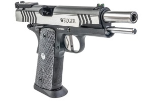 Pistol Airsoft CO2 Umarex Ruger SR1911 SLV-BLK 1,3J Full Metal cu blowback si catari fibra optica.