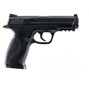 Pistol airsoft CO2 Umarex Smith & Wesson M&P 40 6mm cu culată metalică, energie 2J și încărcător de 15 BB.