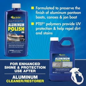 Polish aluminiu barci Star Brite Ultimate Aluminum Polish 500ml cu polimeri PTEF pentru redare luciu si protectie anticoroziune.