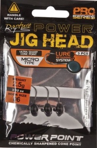 Rapture Power Jig Head Micro 3 buc/set Nr 06 0.8g - Img 2