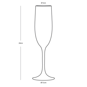 Set de 6 pahare antialunecare pentru șampanie Flute de 160ml din colecția Living de la Marine Business, fabricate din Tritan/Ecozen incasabil cu inel antiderapant din cauciuc, ideale pentru ambarcațiuni și iahturi.