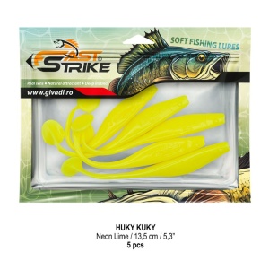 Shad soft Fast Strike Huky Kuky 13.5cm 5bucati plic blister rigid pentru salau si stiuca.