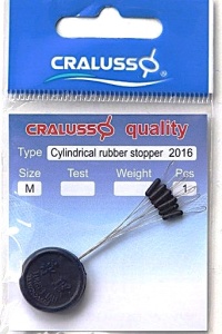 Stopper Cralusso din cauciuc tip barrel, pentru fixare sigură pe fir, compatibil cu monofilamente 0.10–0.30 mm, ideal pentru monturi cu plută, feeder și crap.
