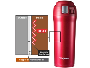 Termos Zojirushi Stainless Mug 0.72L – termos din inox cu izolație în vid și capac One-Touch, ideal pentru pescuit, birou, outdoor și călătorii zilnice.