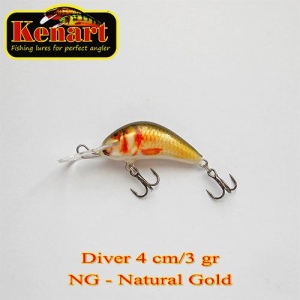 Vobler Kenart Diver 4cm 3g Floating Natural Gold