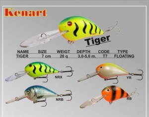 Vobler Kenart Tiger 7cm 20g floating Natural Roach Blue - Img 3