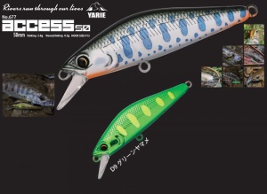 Vobler Yarie 677 Access Minnow S 50mm 3.6g D9 Green Yamame - Img 2