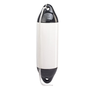Balon Protecție Acostare Alb cu Cap Negru Plastimo Performance, PVC Rotoformat Rezistent la UV, cu Linie Poliester Inclusă, Modele 40cm – 85cm