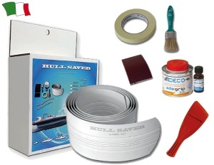 Bandă Protecție Chilă Ceredi HULL SAVER Albă, Lată de 120mm, Include Adeziv și Kit Montaj