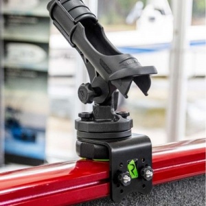 Bază Universală Railblaza Gunnel Track Mount HEXX – Platformă robustă din aluminiu pentru montarea accesoriilor heavy-duty pe șinele laterale ale ambarcațiunilor.