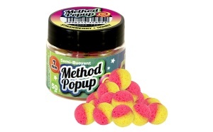 Benzar Method Pop-Up Bicolor 7mm – mini pop-up-uri cu dublă aromă și culoare, flotabilitate controlată și echilibrare perfectă pentru method feeder pe ape presate