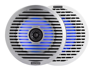 Boxe Marine Coaxiale Kicker KM614FL 6.5", Low-Profile, Iluminare LED RGB, 4 Ohmi, 130W