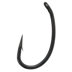 Cârlig Owner CM-09 Carp Master Curve Shank Magic cu ZERO EYE și vârf Magic Fusso, conceput pentru monturi moderne Ronnie Rig și D-Rig, oferind rotație rapidă și fixare sigură în drilluri cu crapi mari.