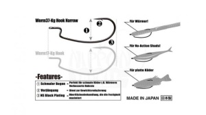 Carlige Offset Decoy Worm 37Kg Narrow - Img 3
