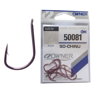 Cârlige Owner 50081 So Chinu roz cu paletă și vârf ascuțit chimic pentru pescuit staționar