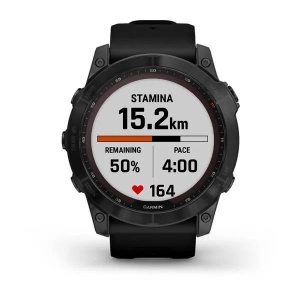 Ceas Garmin Fenix 7X Sapphire Solar Titan DLC Black Cu Curea Neagră - Img 8