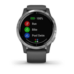 Ceas Garmin Vivoactive 4 Shadow Grey Cu Carcasă Argintie - Img 3