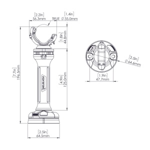 Kit complet suport stabilizator Railblaza pentru motor electric de trolling – Include bază StarPort, distanțier fix de 160mm din nailon armat cu fibră de sticlă și clemă flexibilă G-Hold 35 cu eliberare rapidă.