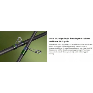 Lansetă Megabass Orochi X10 SP Medusa – 2.10m Light, 3.5–14g, acțiune Extra-Fast, construcție X10 Organic Fiber și maner ergonomic IES