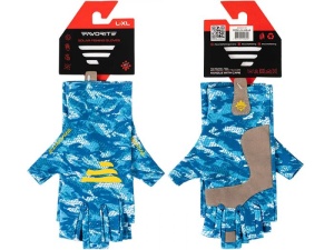 Manusi Favorite Solar Fishing Gloves 5 Cut White and Blue - Img 2