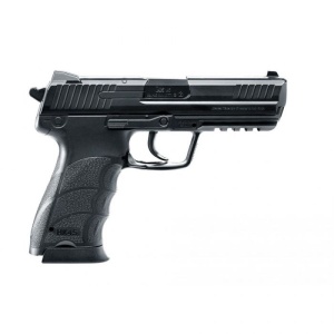 Pistol airsoft CO2 Umarex Heckler & Koch HK45 6mm cu sistem Non-Blowback, energie sub 2J și încărcător de 15 BB.
