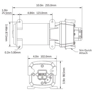 Pompă Apă Electrică Seaflo 12V 4.5GPM – Model High-Flow de 17L/min, echipat cu porturi de 3/4" și presostat automat pentru sisteme complexe de apă la bord.