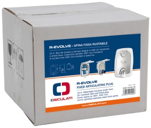 Priză marină articulată R-Evolve Osculati 16A – Panou de lux din inox AISI 316 cu mecanism de exteriorizare a conexiunii și montaj încastrat.