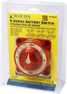 Selector Baterii Blue Sea e-Series 4 Poziții – Gestionare profesională și siguranță maximă pentru sistemul tău cu două baterii