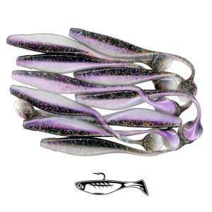 Shad suplu impregnat cu miros Fast Strike Huky Kuky 11.5cm 4.3g 10 bucati plic cu tavita rigida.