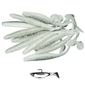 Shad suplu impregnat cu miros Fast Strike Huky Kuky 11.5cm 4.3g 10 bucati plic cu tavita rigida.