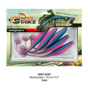 Shad soft Fast Strike Huky Kuky 13.5cm 5bucati plic blister rigid pentru salau si stiuca.