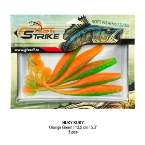 Shad soft Fast Strike Huky Kuky 13.5cm 5bucati plic blister rigid pentru salau si stiuca.