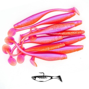 Shad soft Fast Strike Huky Kuky 13.5cm 5bucati plic blister rigid pentru salau si stiuca.