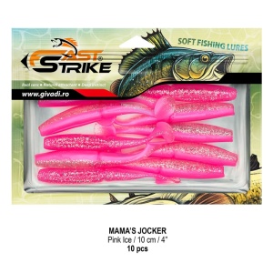 Shad Fast Strike Mama's Jocker 10cm cu corp segmentat și silicon impregnat cu aromă.