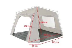 Shelter Mivardi Base Camp XL 300x300x190 cm – Spațiu imens, structură stabilă din aluminiu și ventilație superioară pentru confort maxim la pescuit.