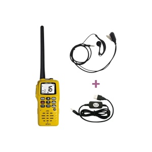 Statie VHF Portabila Navicom RT411+ Pachet 6W Lanterna Micro-Casca Cablu USB