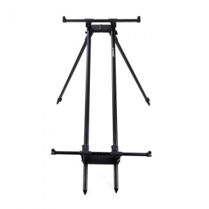 Tripod Formax Riverpod Deluxe Elegance Feeder Pro – Vizualizare sistem cu 4 picioare telescopice și finisaj negru elegant pentru stabilitate maximă pe râu.