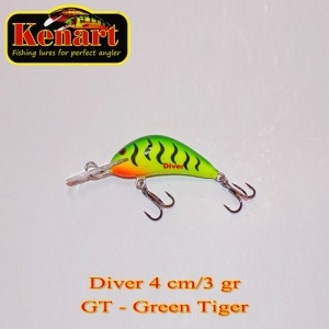 Vobler Kenart Diver 4cm 3g Floating Green Tiger